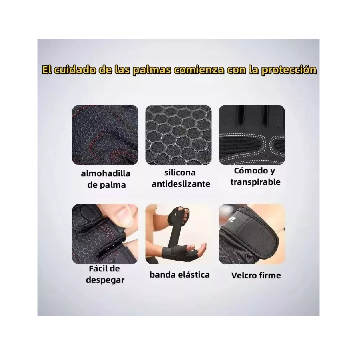 Foto 4 pulgar | Kit 3 Pares Guantes Para Levantamiento De Pesas Eo Safe Imports Esi-15424 Negro