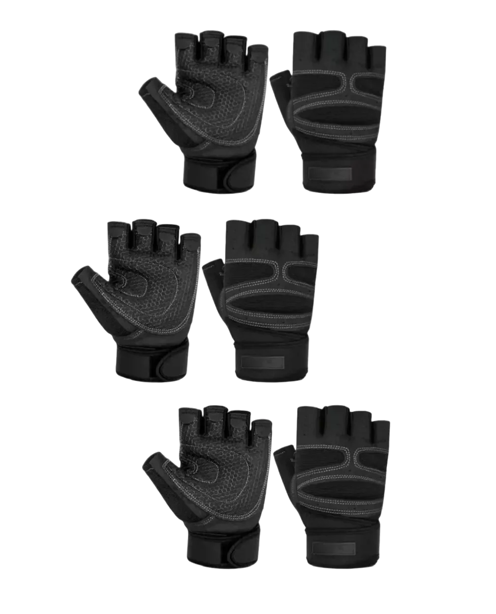Foto 2 pulgar | Guantes Para Levantamiento De Pesas, Ciclismo 3 Pares Negro