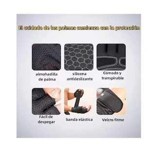 Foto 3 | Guantes Para Levantamiento De Pesas, Ciclismo 3 Pares Negro