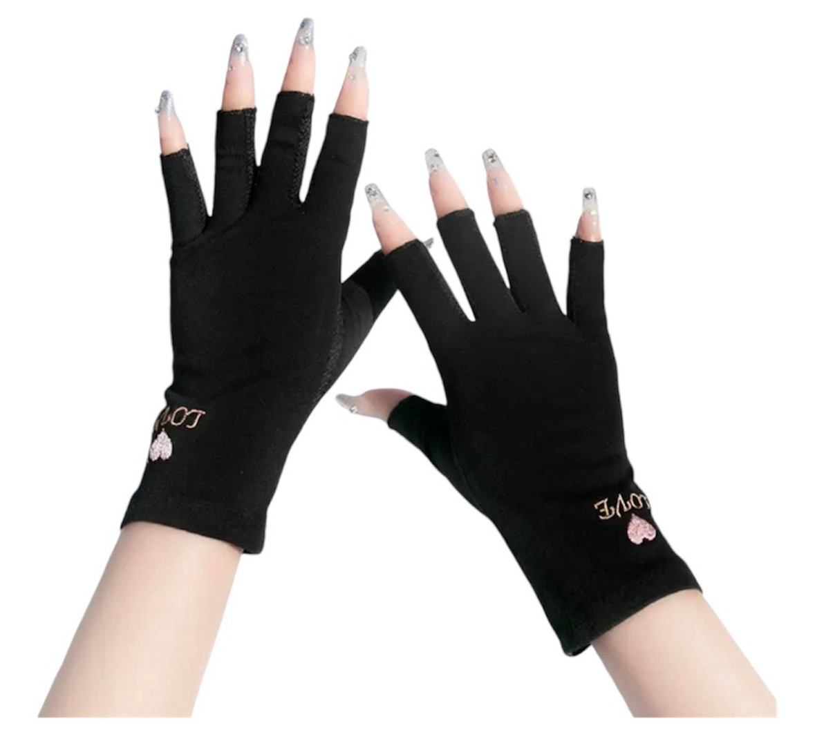 Foto 1 | 3 Pares De Guantes Antiderrapantes Sin Dedos, Negros, Chuyland, De Algodon, Para Manejar,  Proteger Maquinas De  Gelish