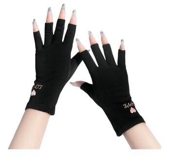 Foto 1 | 3 Pares De Guantes Antiderrapantes Sin Dedos, Negros, Chuyland, De Algodon, Para Manejar, Proteger Maquinas De Gelish