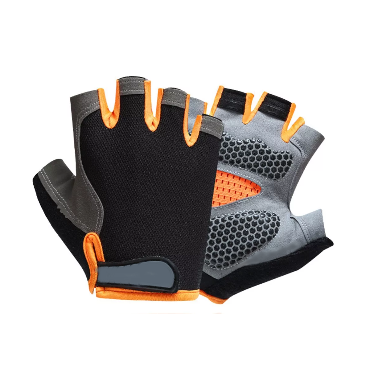 Foto 2 pulgar | Guantes Deportivos Medio Dedo Talla M/g Eo Safe Imports Esi-16955 Naranja