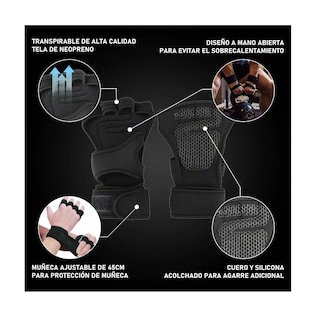 Foto 3 | Guantes Tacticos De Gym Pesas Crossfit Gimnasio Mujer Hombre Talla L Eo Safe Imports Esi-18244 Negro