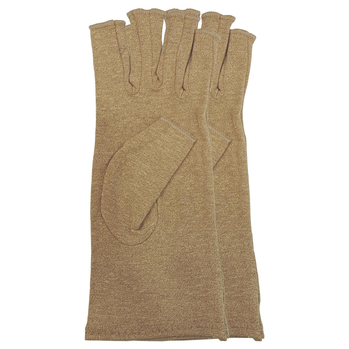 Guantes Para Artritis Medio Dedo Mxahf-006 Fullmedix 1 Par Beige