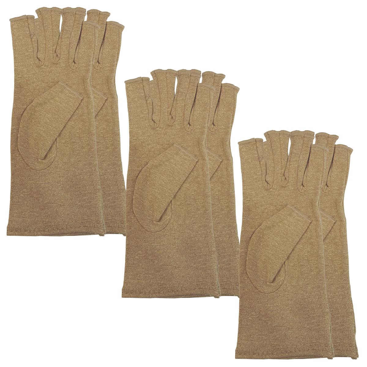 Foto 2 pulgar | Guantes Medio Dedo Para Motocicleta Mxahf-008 Fullmedix 3 Pares Beige