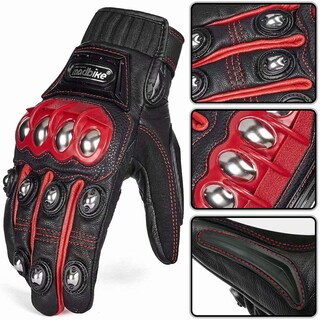 Foto 3 | Guantes De Moto Ilm De Acero Aleado Y Piel Con Nudillos Duros - Venta Internacional.