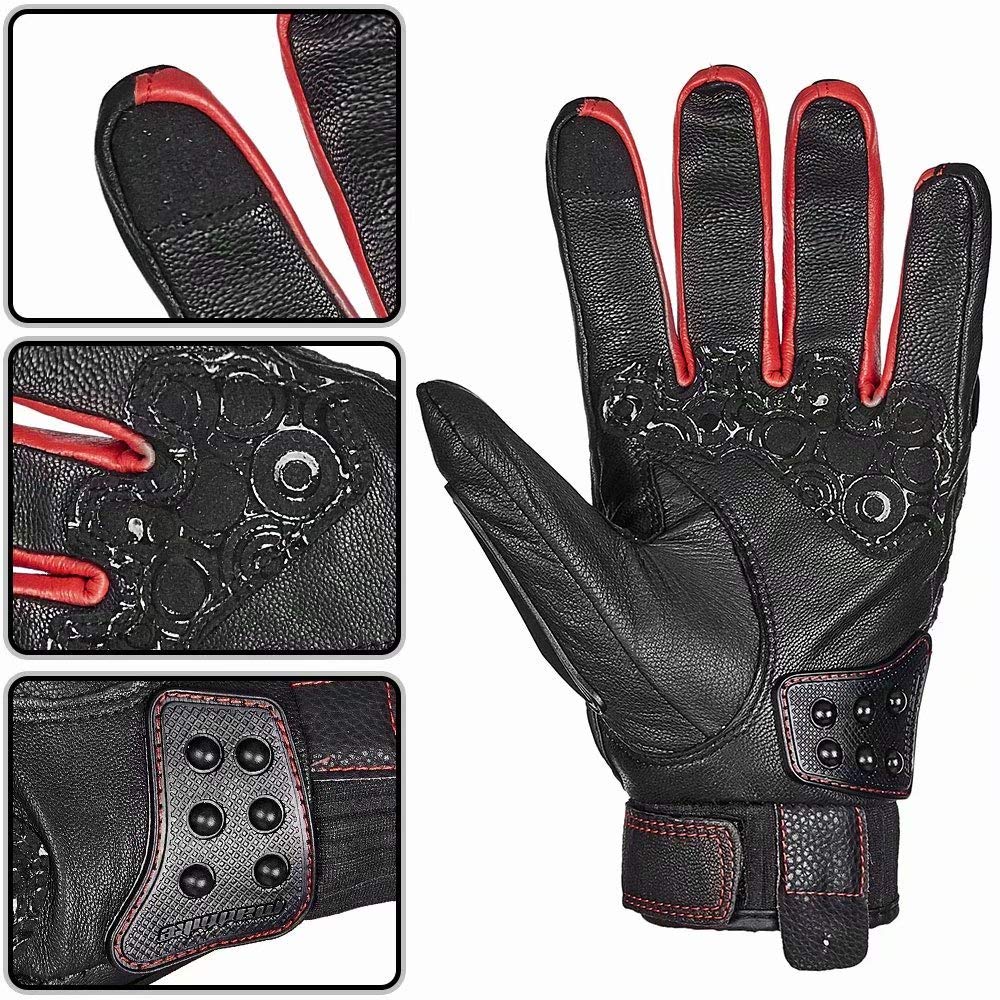 Foto 5 pulgar | Guantes De Moto Ilm De Acero Aleado Y Piel Con Nudillos Duros - Venta Internacional.