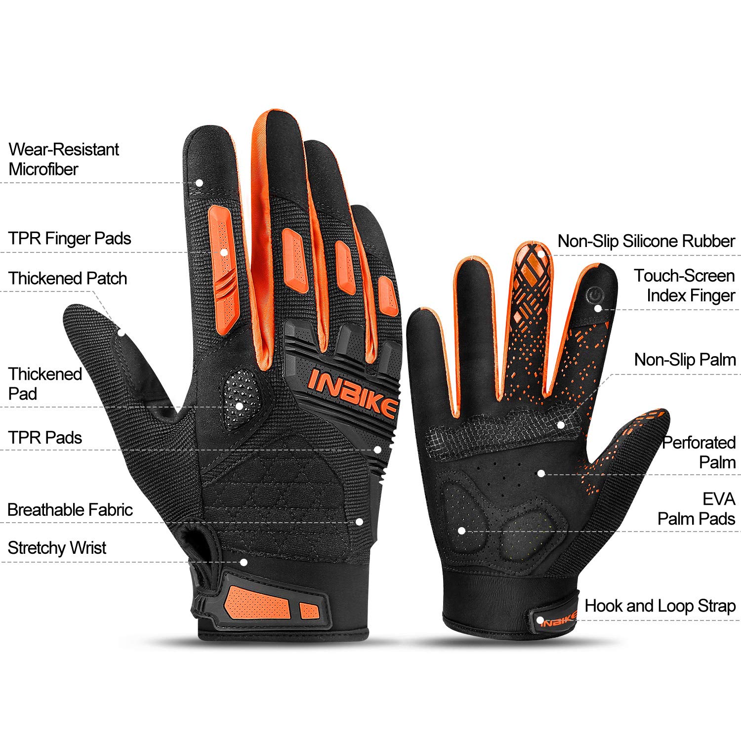 Foto 3 pulgar | Guantes De Bicicleta De Montaña Inbike Con Pantalla Táctil, Acolchados Gruesos En Eva - Venta Internacional.