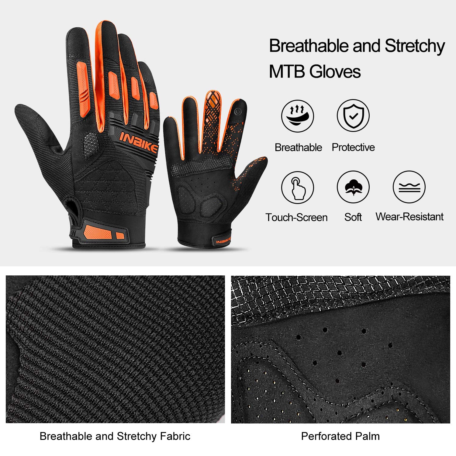Foto 4 pulgar | Guantes De Bicicleta De Montaña Inbike Con Pantalla Táctil, Acolchados Gruesos En Eva - Venta Internacional.
