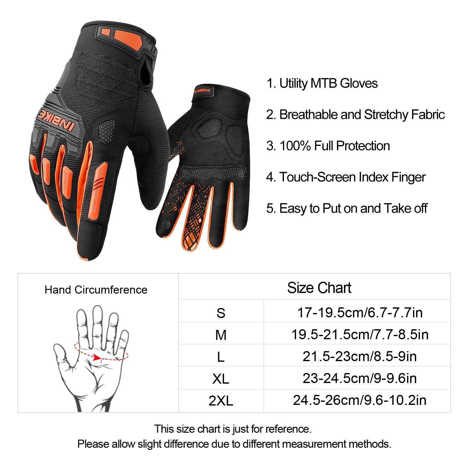Foto 7 pulgar | Guantes De Bicicleta De Montaña Inbike Con Pantalla Táctil, Acolchados Gruesos En Eva - Venta Internacional.