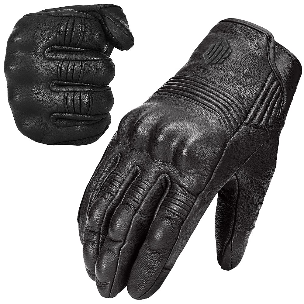 Guantes De Moto Ilm De Piel De Cabra Con Nudillos Rígidos - Venta Internacional.