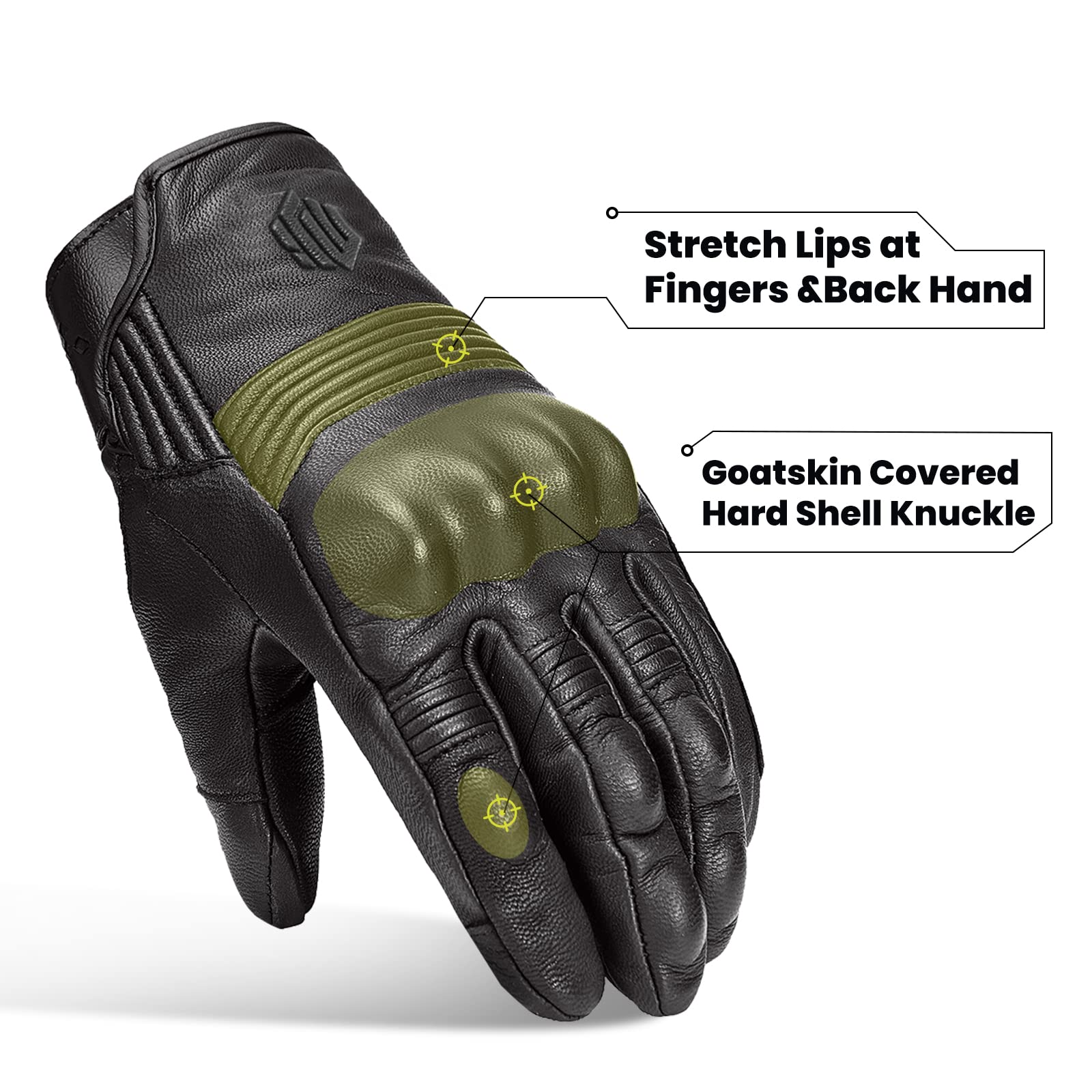 Foto 4 pulgar | Guantes De Moto Ilm De Piel De Cabra Con Nudillos Rígidos - Venta Internacional.