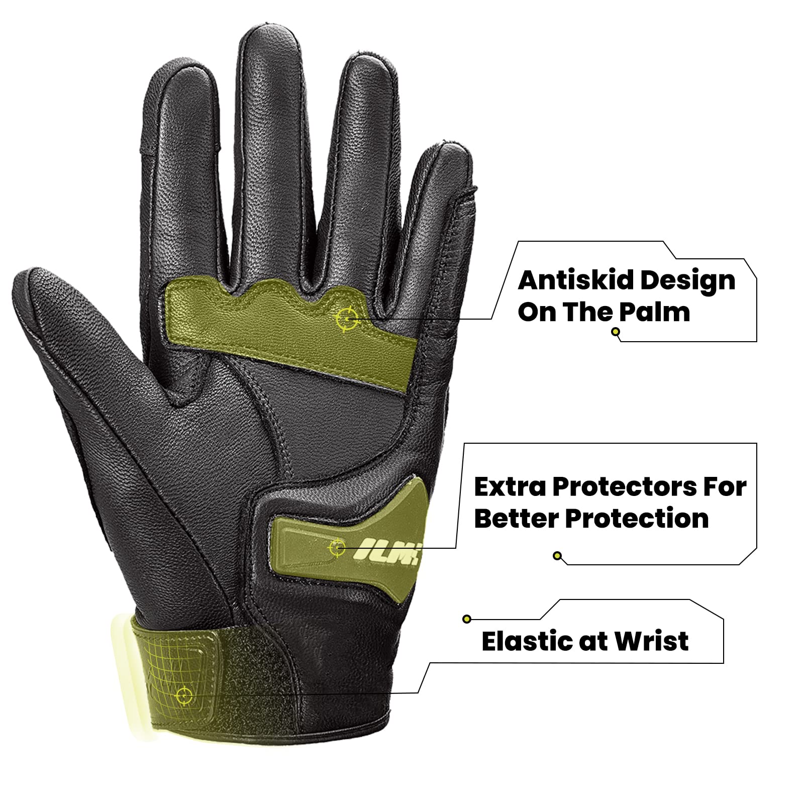 Foto 4 | Guantes De Moto Ilm De Piel De Cabra Con Nudillos Rígidos - Venta Internacional.