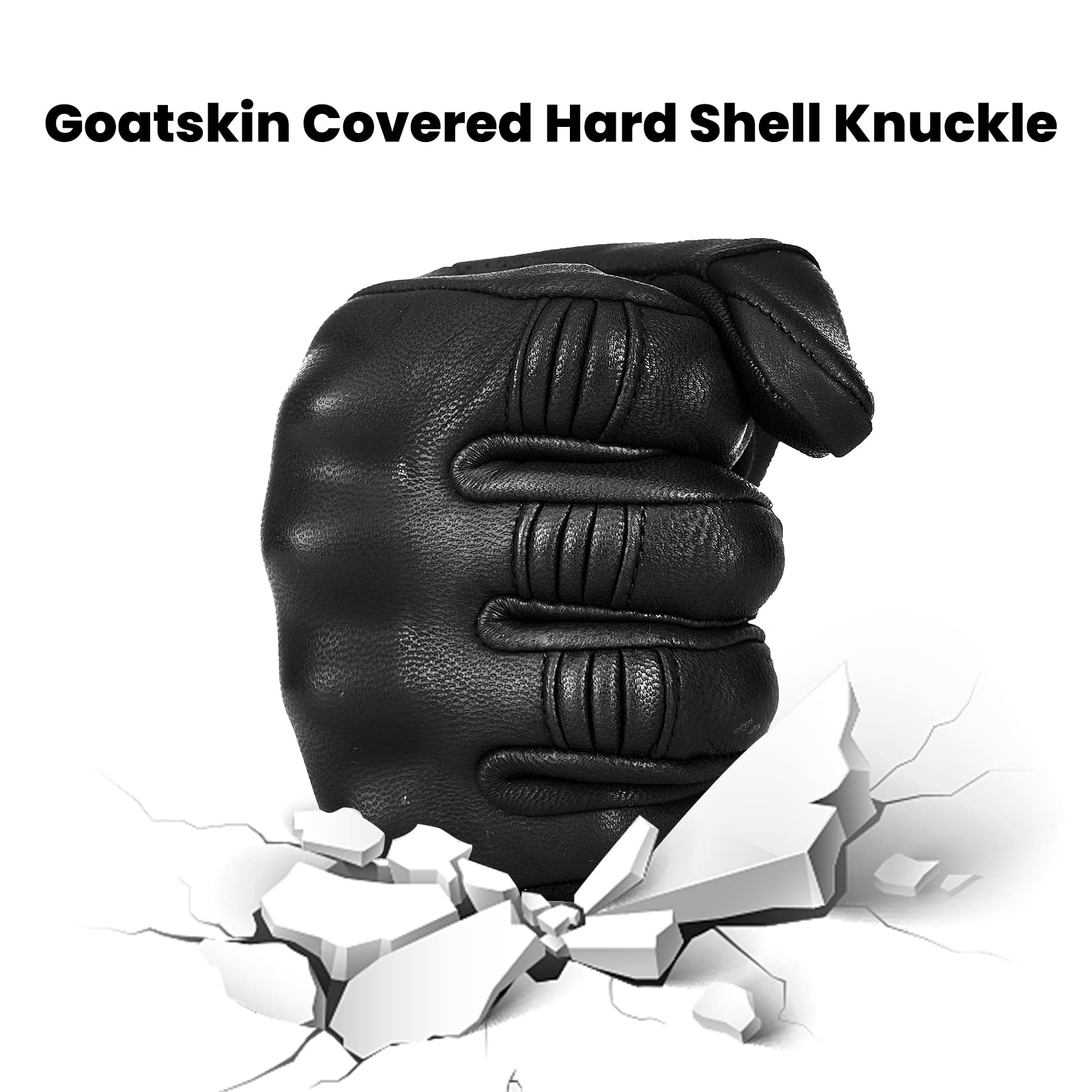 Foto 8 pulgar | Guantes De Moto Ilm De Piel De Cabra Con Nudillos Rígidos - Venta Internacional.