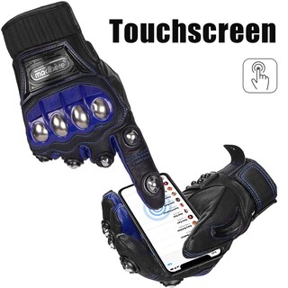 Foto 2 | Guantes Ilm, Aleación De Acero, Piel, Nudillos Duros, Pantalla Táctil, Azul Xxl - Venta Internacional.