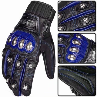 Foto 3 | Guantes Ilm, Aleación De Acero, Piel, Nudillos Duros, Pantalla Táctil, Azul Xxl - Venta Internacional.