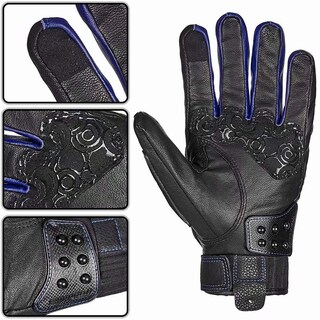 Foto 4 | Guantes Ilm, Aleación De Acero, Piel, Nudillos Duros, Pantalla Táctil, Azul Xxl - Venta Internacional.