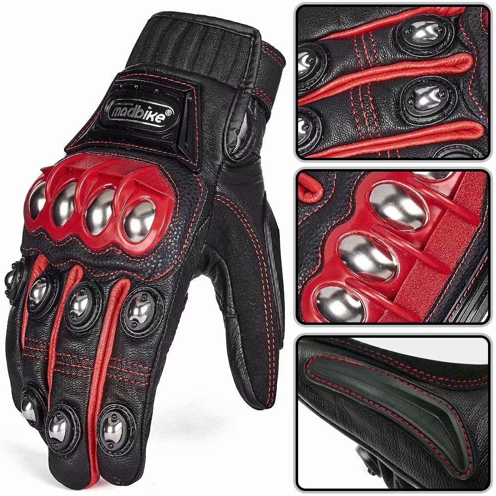 Foto 4 pulgar | Guantes Ilm, Aleación De Acero, Piel, Nudillos Duros, Pantalla Táctil, Color Rojo Xl - Venta Internacional.