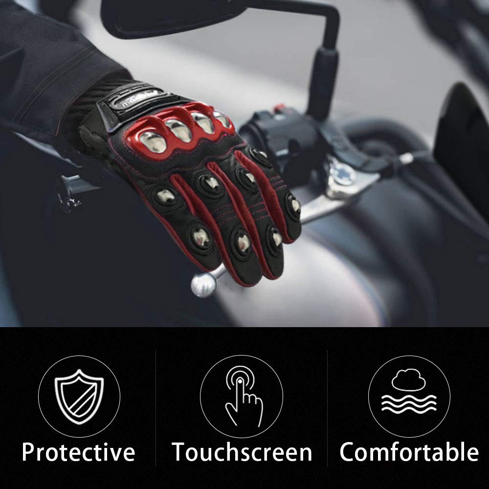 Foto 6 pulgar | Guantes Ilm, Aleación De Acero, Piel, Nudillos Duros, Pantalla Táctil, Color Rojo Xl - Venta Internacional.