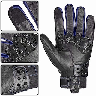 Foto 4 | Guantes Ilm, Aleación De Acero, Piel, Nudillos Duros, Pantalla Táctil, Color Azul L - Venta Internacional.