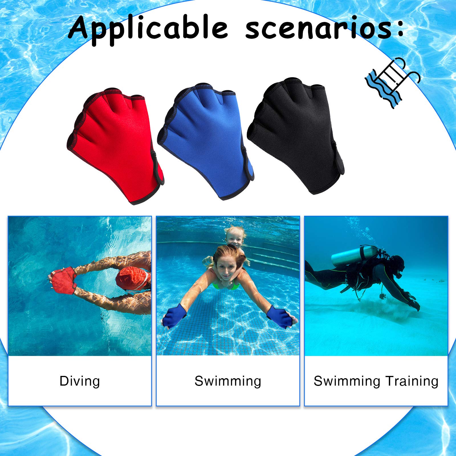 Foto 3 pulgar | Guantes De Natación Skylety Aquatic Para Hombre Y Mujer - Venta Internacional.