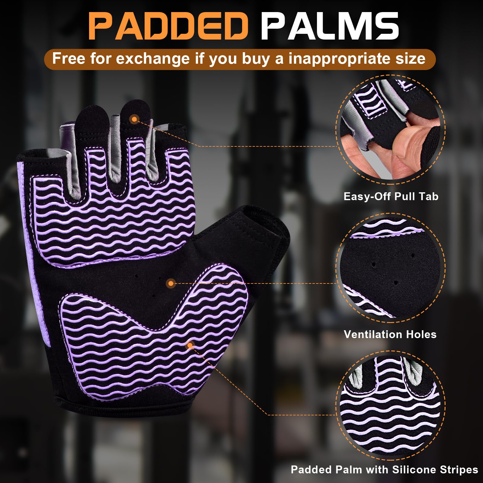 Foto 3 pulgar | Guantes De Gimnasio Sunnex Fingerless Para Mujeres De Levantamiento De Pesas - Venta Internacional.