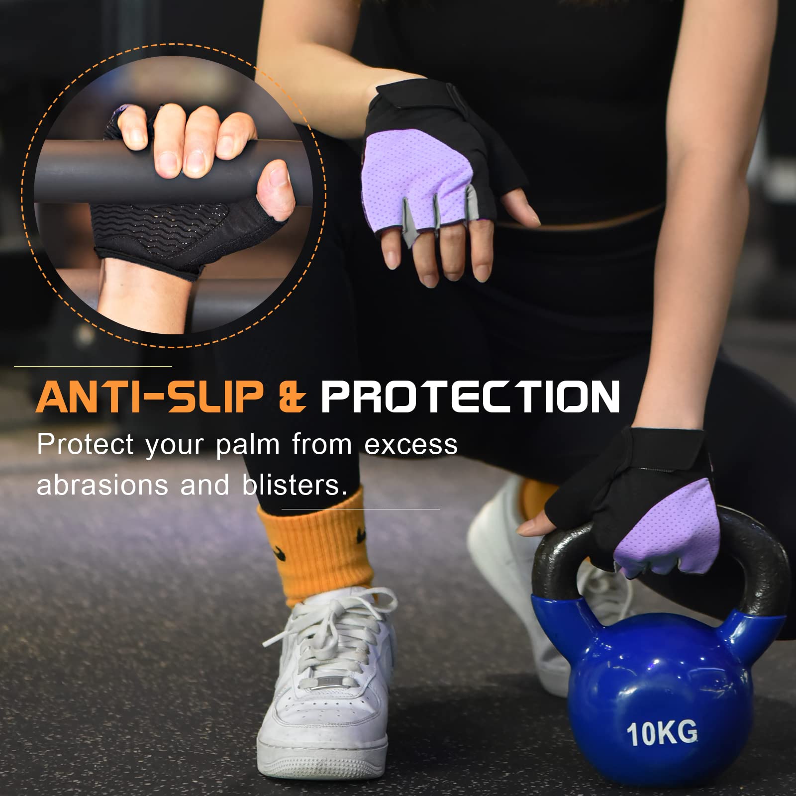 Foto 6 pulgar | Guantes De Gimnasio Sunnex Fingerless Para Mujeres De Levantamiento De Pesas - Venta Internacional.