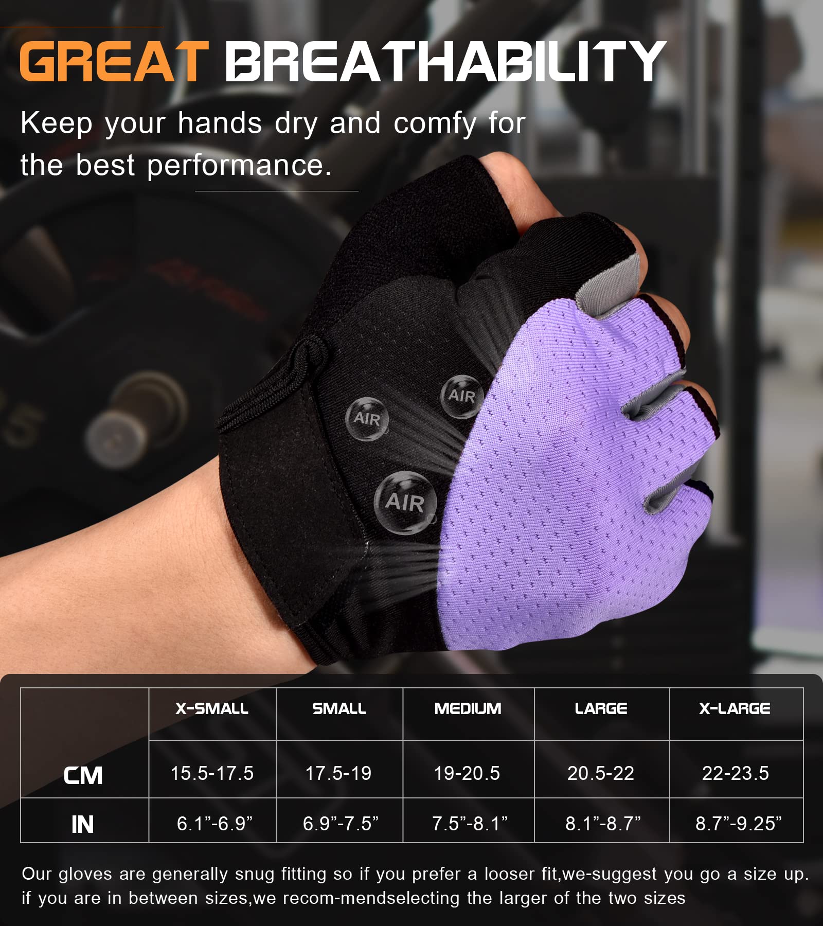 Foto 7 pulgar | Guantes De Gimnasio Sunnex Fingerless Para Mujeres De Levantamiento De Pesas - Venta Internacional.