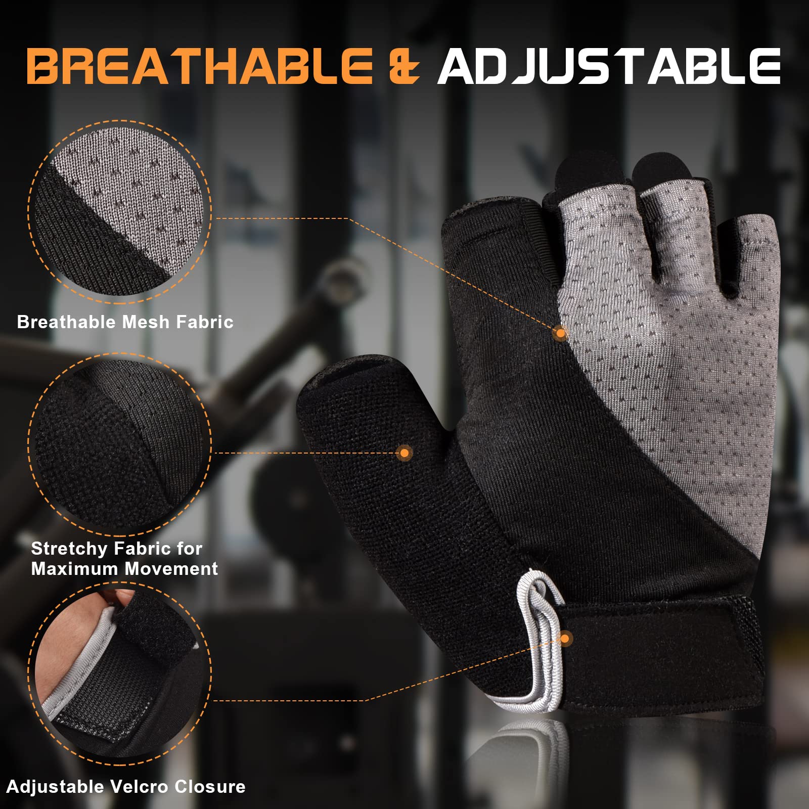 Foto 4 pulgar | Guantes De Gimnasio Sunnex Fingerless Para Mujeres De Levantamiento De Pesas - Venta Internacional.