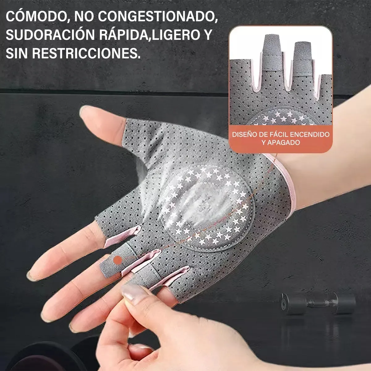Foto 4 pulgar | Guantes Gym Tacticos Para El Gimnasio  Talla S Eo Safe Imports Esi-19001 Color: Gris