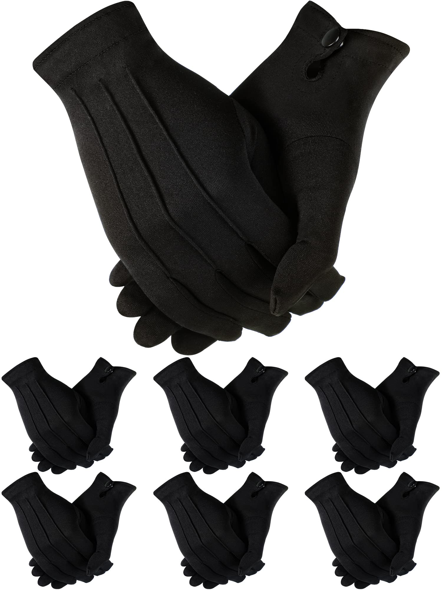 Foto 2 pulgar | Guantes Satinior De Nailon Y Algodón Negros Para Hombre, 6 Pares - Venta Internacional.