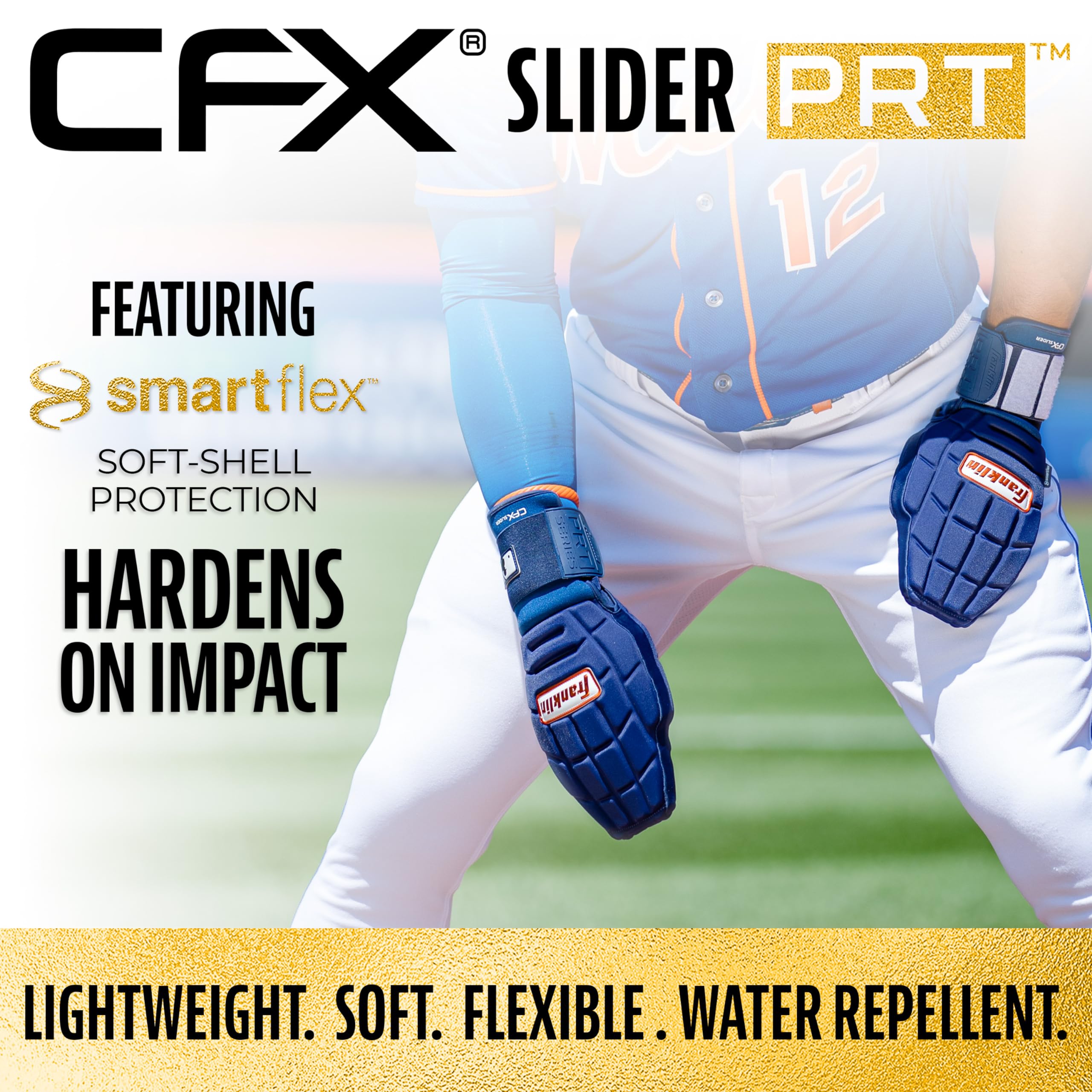 Foto 3 pulgar | Manopla Deslizante Franklin Sports Cfx Prt De Béisbol Para Adultos, Blanco/dorado - Venta Internacional.