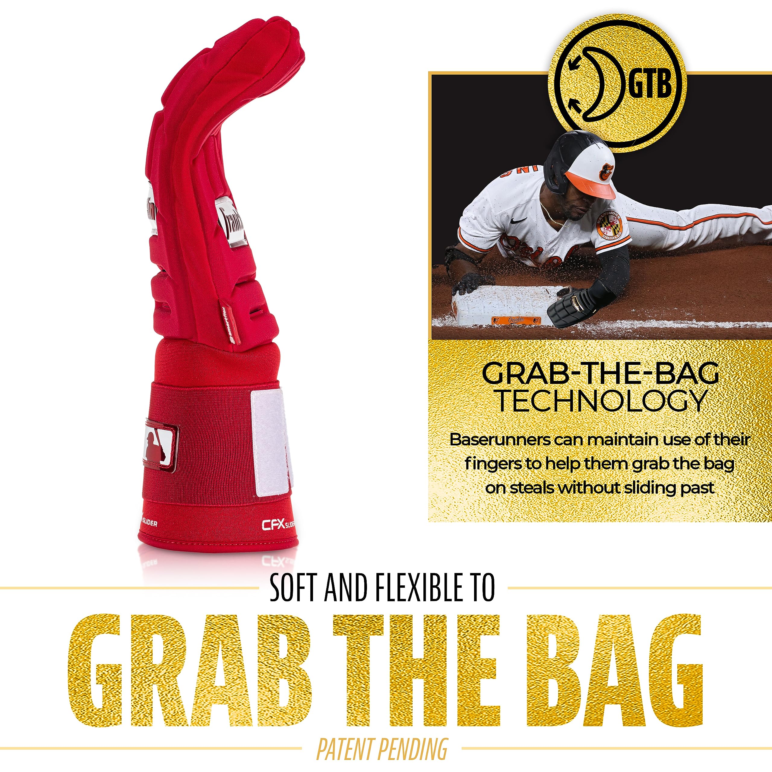 Foto 7 pulgar | Manopla Deslizante Franklin Sports Cfx Prt De Béisbol Para Adultos, Color Rojo - Venta Internacional.
