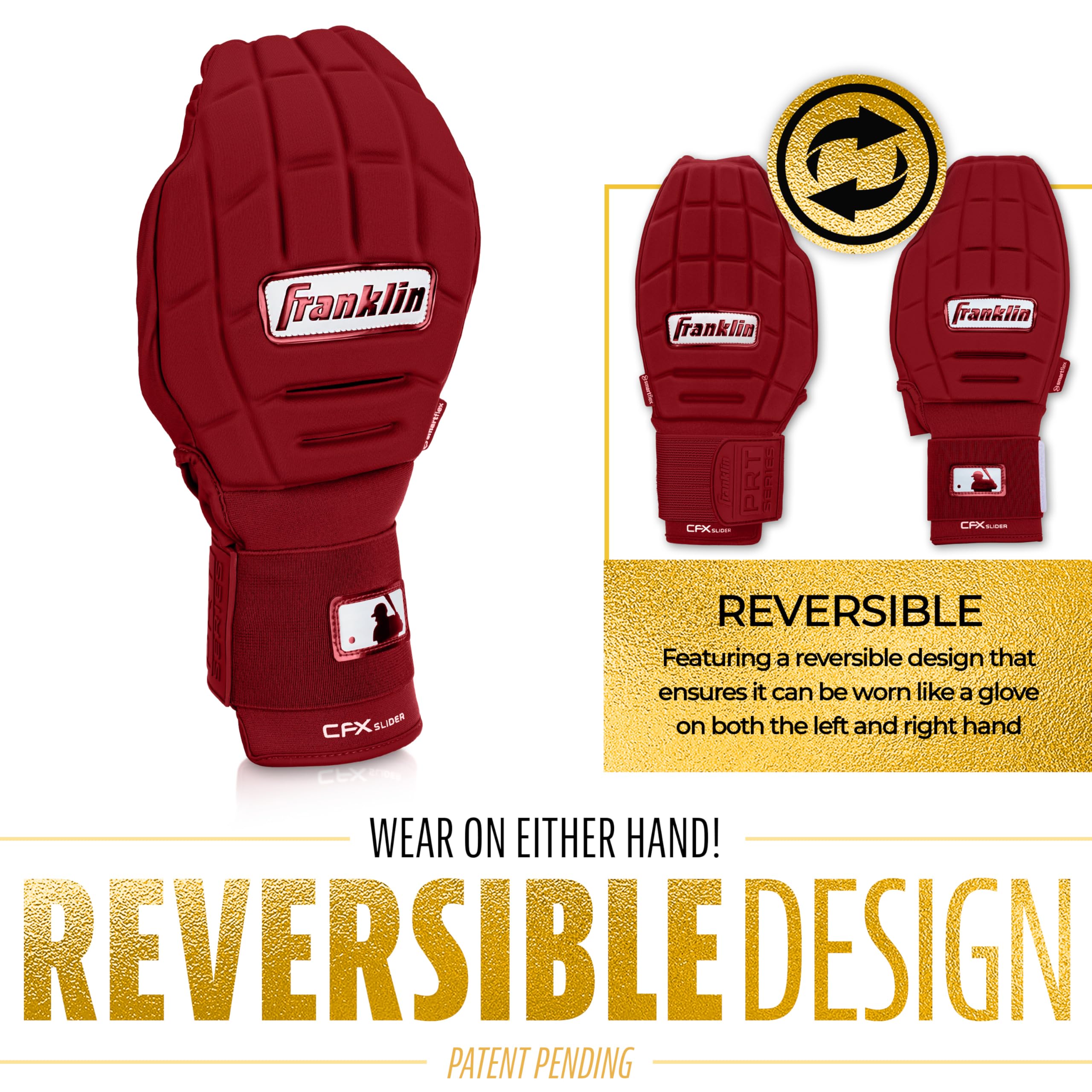 Foto 5 pulgar | Manopla Deslizante Franklin Sports Cfx Prt Para Adultos, Color Burdeos - Venta Internacional.