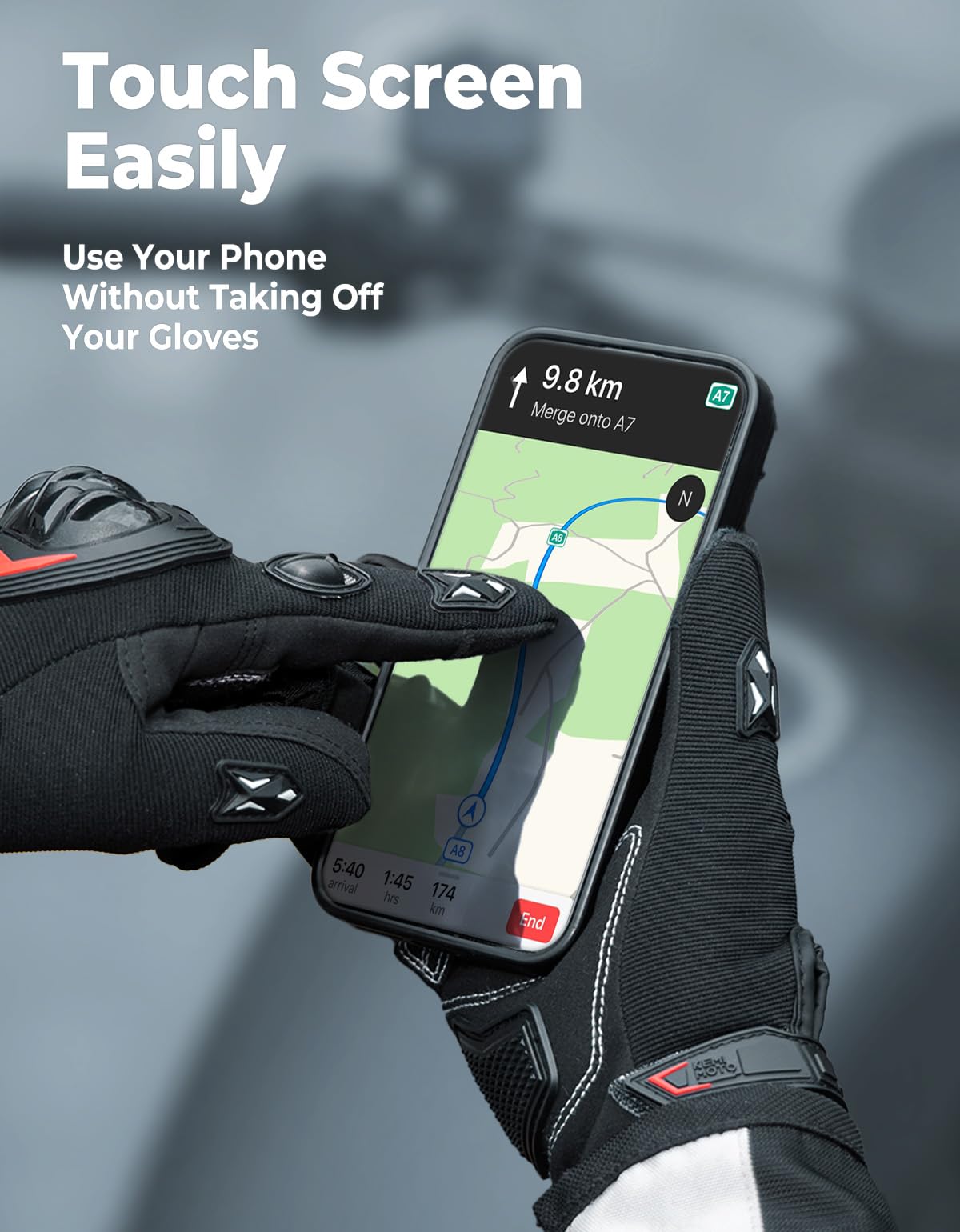 Foto 4 pulgar | Guantes De Moto Kemimoto Con Pantalla Táctil Para Hombre Y Mujer - Venta Internacional.