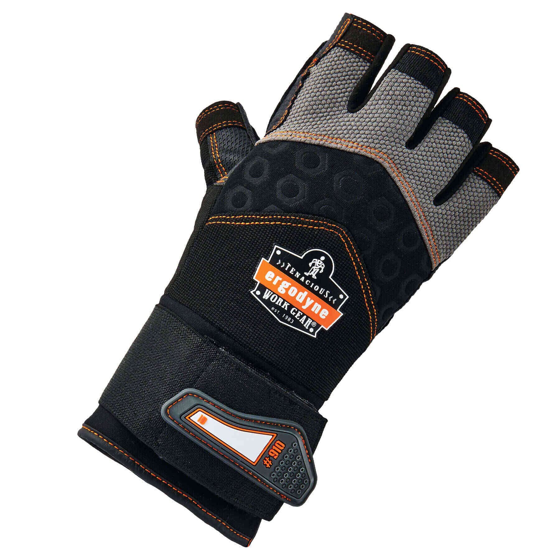 Foto 3 pulgar | Guantes Ergodyne Half-finger Impact Con Soporte Para Muñeca Xl, Color Negro - Venta Internacional.