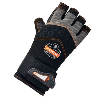 Foto 2 | Guantes Ergodyne Half-finger Impact Con Soporte Para Muñeca Xl, Color Negro - Venta Internacional.