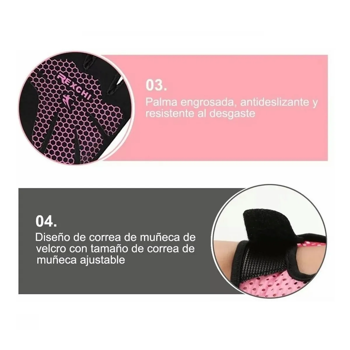 Foto 4 pulgar | Guantes Gym Tacticos Pesas Crossfit Gimnasio Mujer M Lab.g Rosa