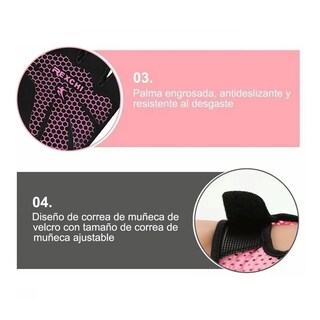 Foto 3 | Guantes Gym Tacticos Pesas Crossfit Gimnasio Mujer M Lab.g Rosa