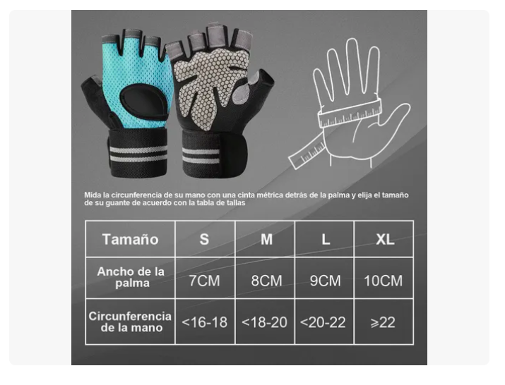 Foto 4 pulgar | Guantes Para Gym Xtellar Pesas Deportivos Muñequeras Mujer Y Hombre