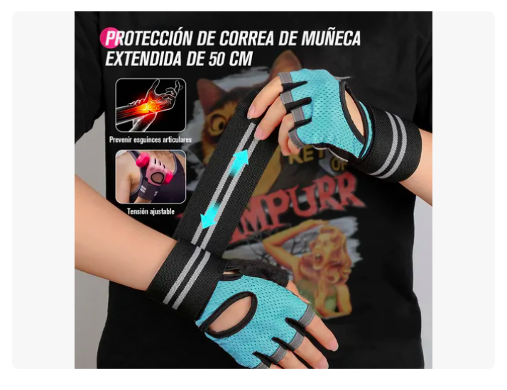 Foto 4 | Guantes Para Gym Xtellar Pesas Deportivos Muñequeras Mujer Y Hombre