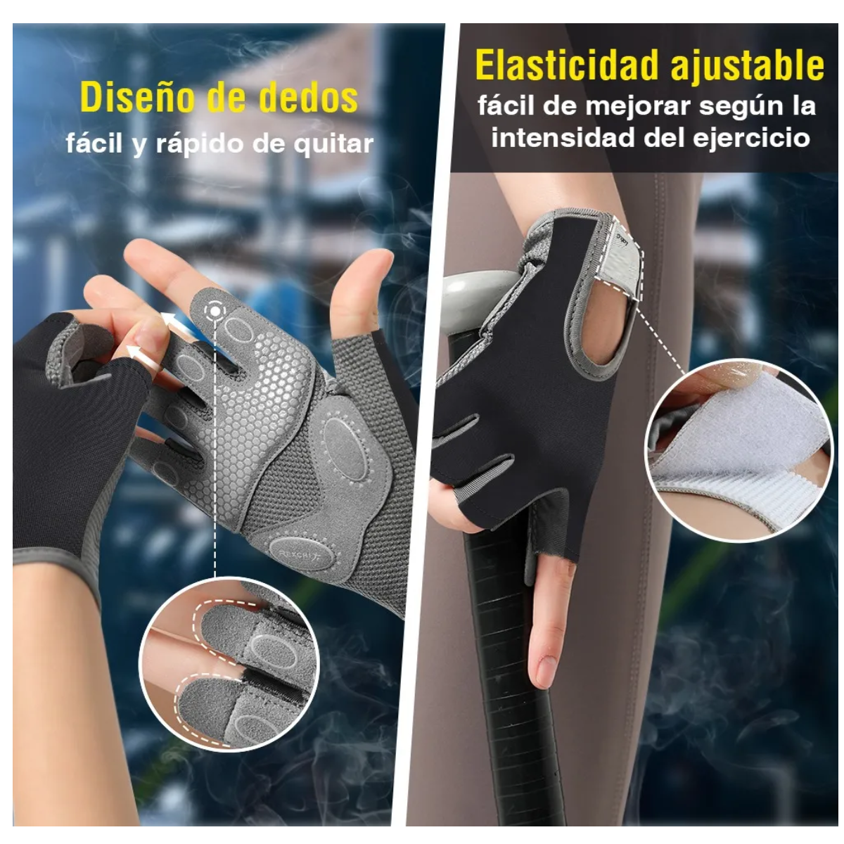 Foto 3 | Guantes Gym Tacticos Pesas Crossfit Gimnasio Negro Gris