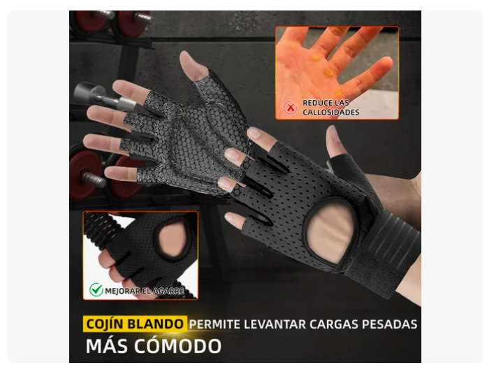 Foto 2 | Guantes Gym Xtellar  Pesas Deportivos Muñequeras Mujer Hombre