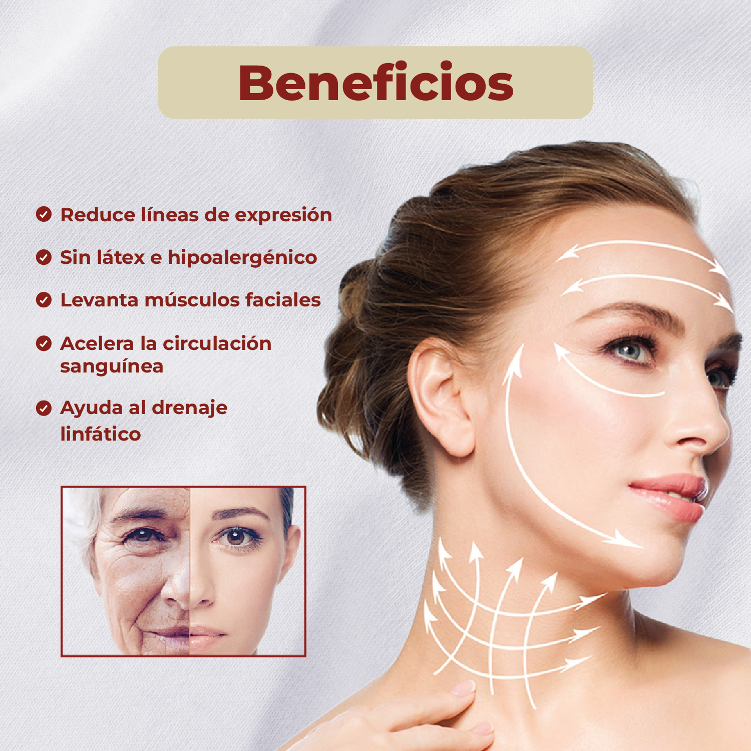 Foto 2 | Cinta Adhesiva Kinesiológica para Cuidado Facial Antiarrugas