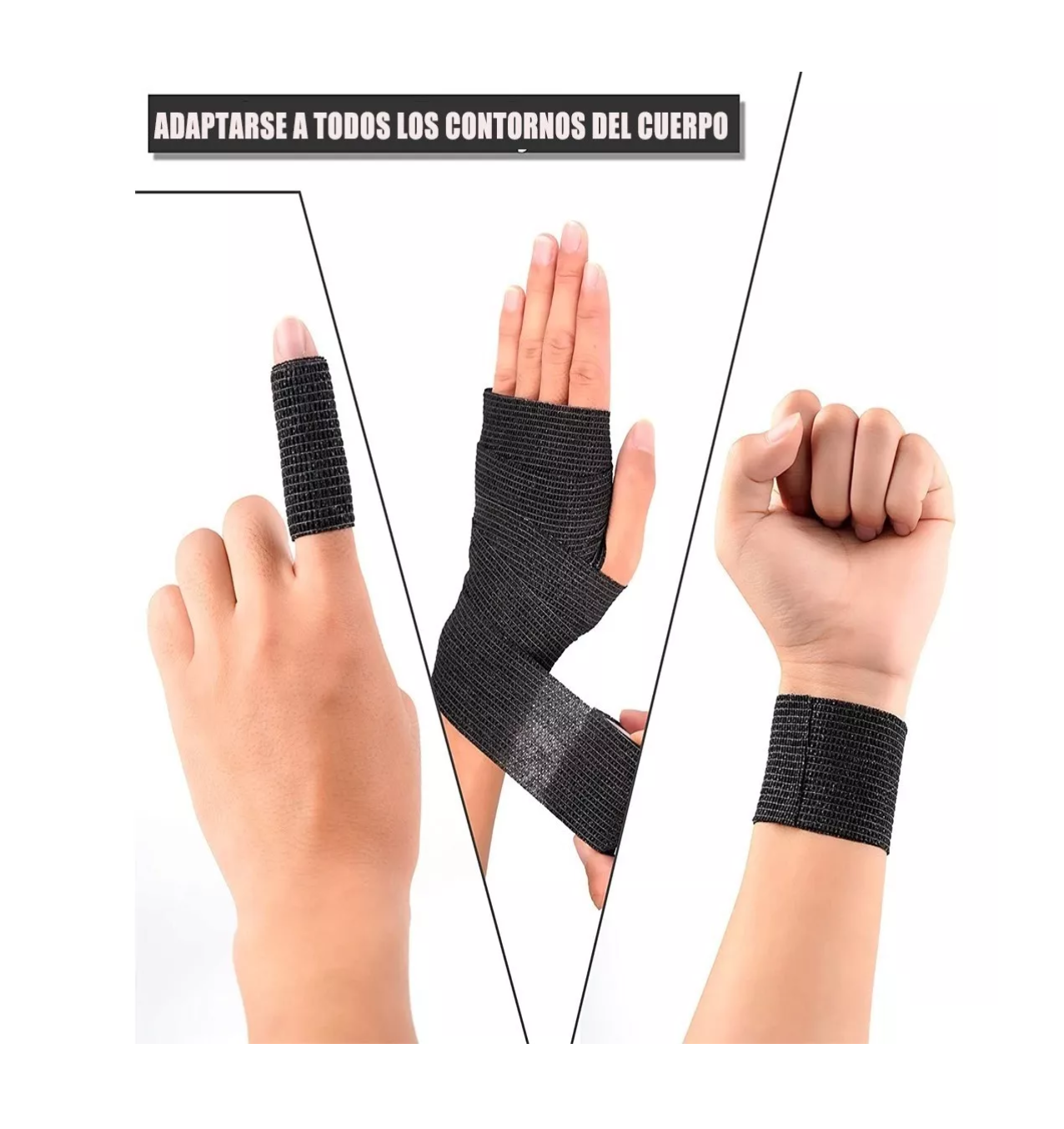 Foto 5 pulgar | Venda Elástica Cohesiva Autoadherible De 5 Cm X 4.5 M, 12 Pzs Negro
