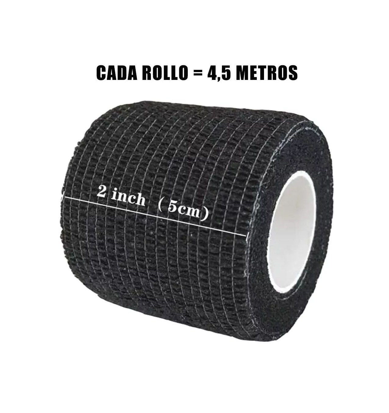 Foto 6 pulgar | Venda Elástica Cohesiva Autoadherible De 5 Cm X 4.5 M, 12 Pzs Negro