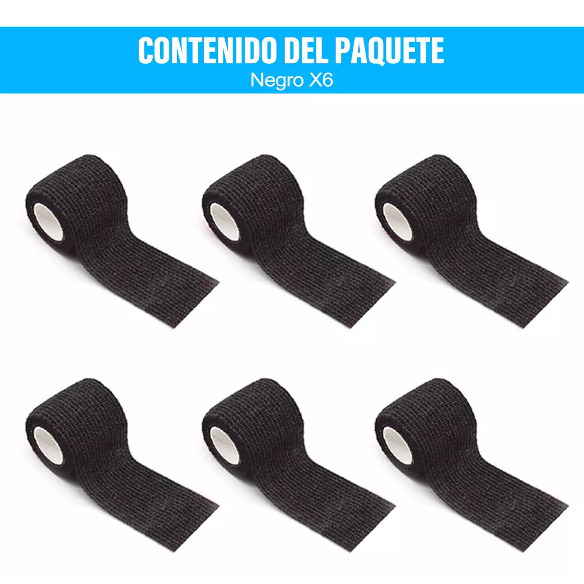 Foto 3 pulgar | Vendaje Deportivo Autoadhesivo 6 Roll Elástico 5cm X 4.5m Eo Safe Imports Esi-15416 Negro