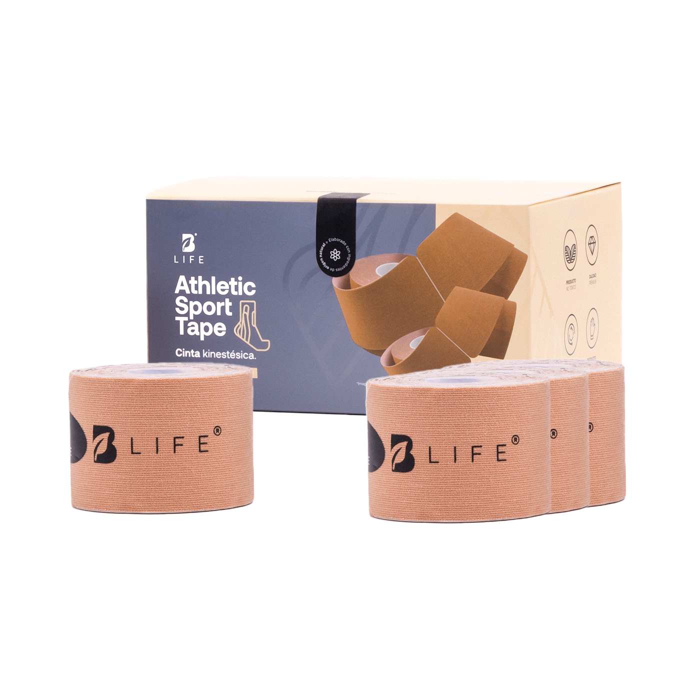 Foto 1 | Cinta Kinesiológica Pre-cortada Paquete Con 4 Rollos. Vendaje De Apoyo. Sport Tape B Life.