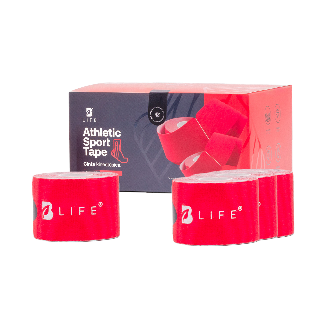Foto 1 | Cinta Kinesiológica Pre-cortada Paquete Con 4 Rollos. Vendaje De Apoyo. Sport Tape B Life.