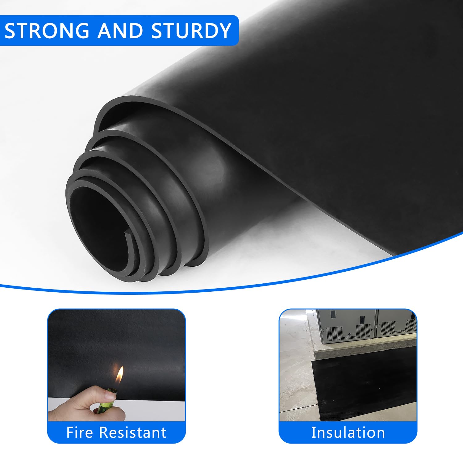 Foto 4 pulgar | Rollo De Tiras De Goma Wochitv De Neopreno Sólido De 12 X 30 Cm, 0,6 Cm De Grosor - Venta Internacional.